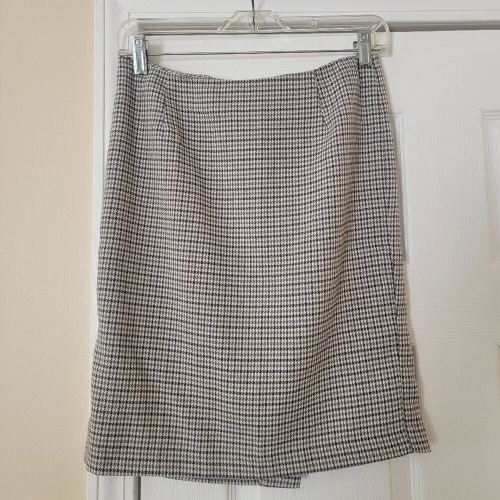 Express Houndstooth Print Pencil Skirt